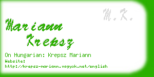 mariann krepsz business card